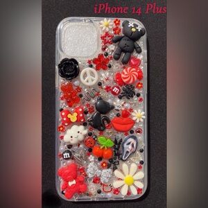 Decorative iPhone 14 Plus Case - Black and Red